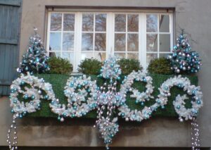Balcon NOEL blanc argent turquoise